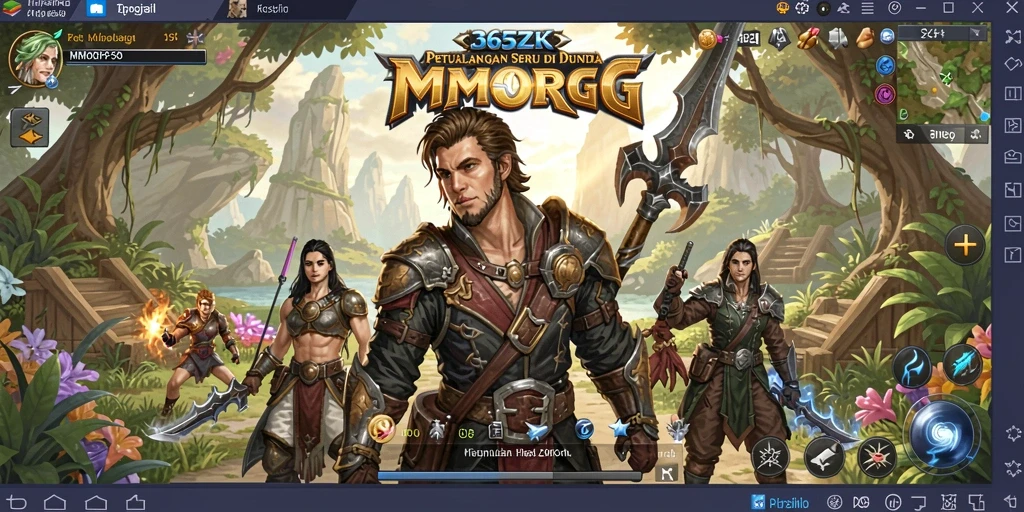 Screenshot 365ZK menampilkan pertempuran seru antara pemain dan monster.