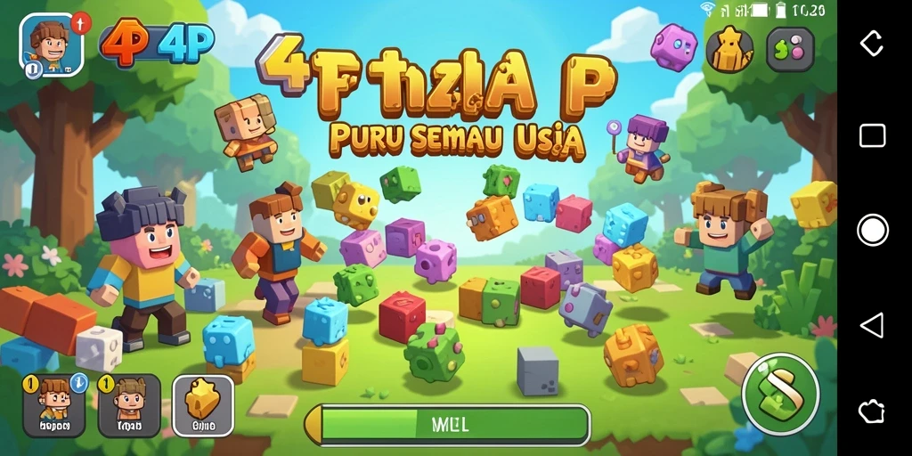 Tampilan menarik dari gameplay Puzzle 4P4P yang menantang.