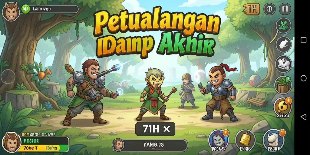 Tampilan gameplay Idle 71H yang menarik dan penuh warna.