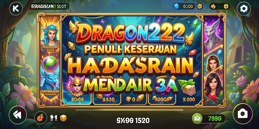 Tampilan gameplay seru dari slot DRAGON222 yang penuh warna.