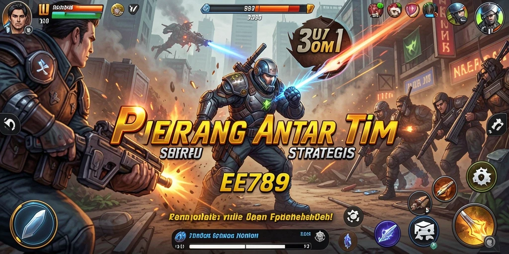 Tampilan gameplay seru dari EE789 dengan aksi tembak-menembak yang intens.