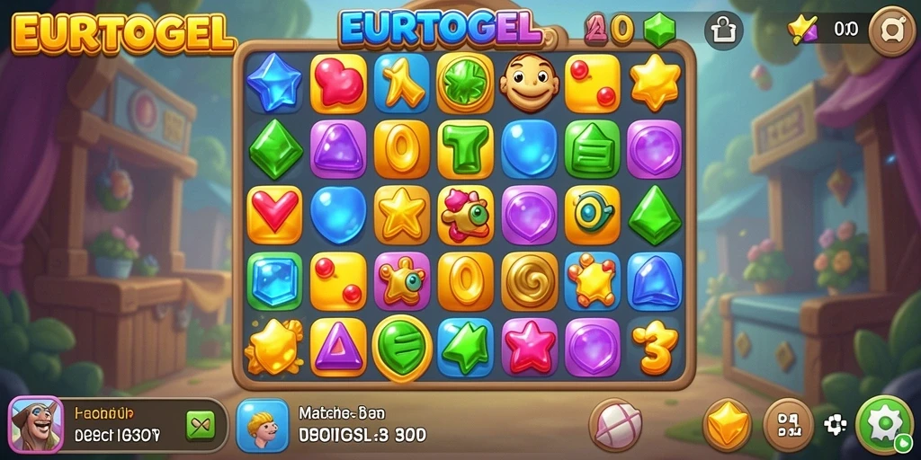 Tampilan gameplay <strong>EUROTOGEL</strong> yang penuh warna dan menantang.
