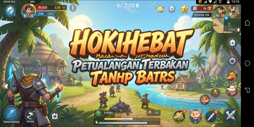 Screenshot gameplay HOKIHEBAT yang menampilkan petualangan di dunia terbuka.