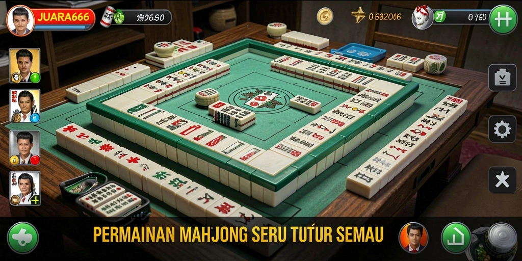 Screenshot gameplay JUARA666 dengan grafis Mahjong yang menawan.