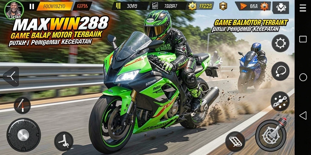 Tangkapan layar gameplay <strong>MAXWIN288</strong> dengan balapan yang penuh aksi dan kecepatan tinggi.