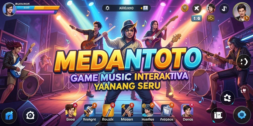 Tampilan gameplay seru di MEDANTOTO dengan berbagai musik.