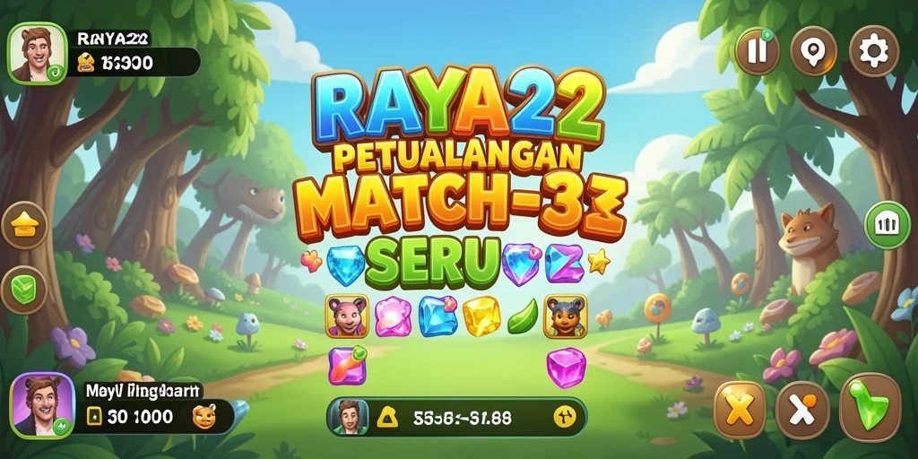 Tangkapan layar gameplay RAYA22 dengan koin warna-warni yang menyenangkan.