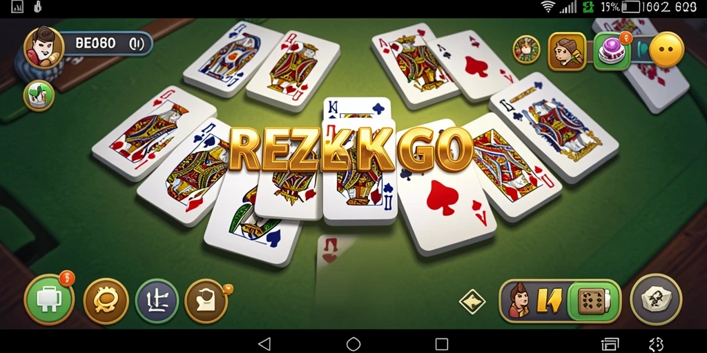 Screenshot gameplay REZEKIGO menampilkan permainan domino yang seru.