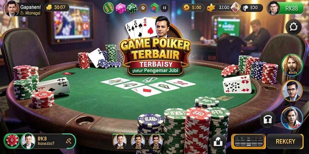 Screenshot RK88 menampilkan gameplay Poker yang mendebarkan dan interaktif.