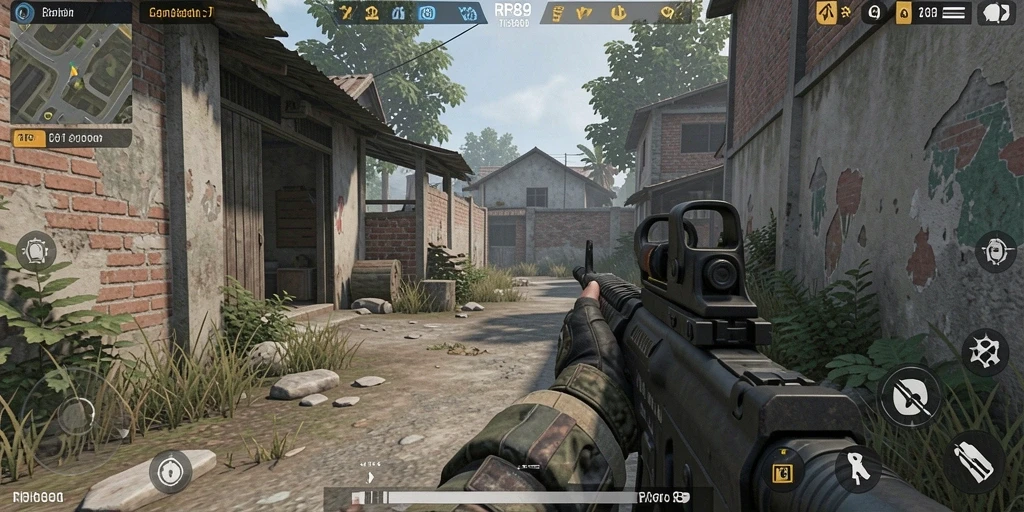 Screenshot dari gameplay RR89 dengan aksi tembak-menembak yang mendebarkan.