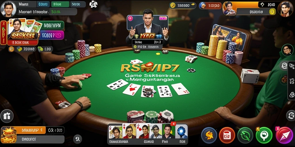 Tampilan gameplay poker yang menegangkan dan seru di RSNVIP7.