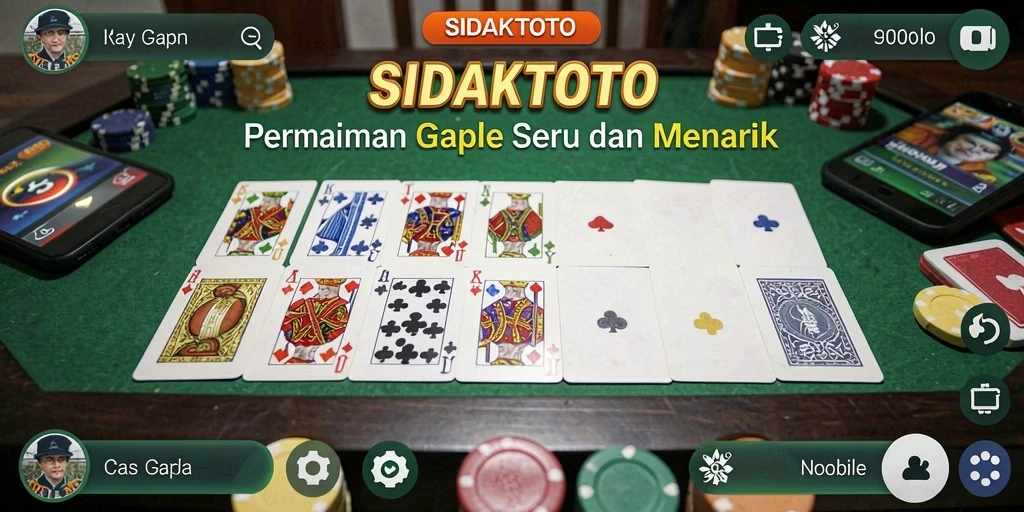 Screenshot utama SIDAKTOTO menampilkan gameplay Gaple yang seru.