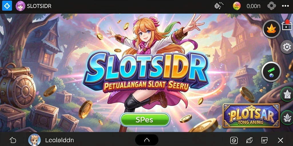 Screenshot menunjukkan gameplay SLOTSIDR dengan karakter anime yang menarik.