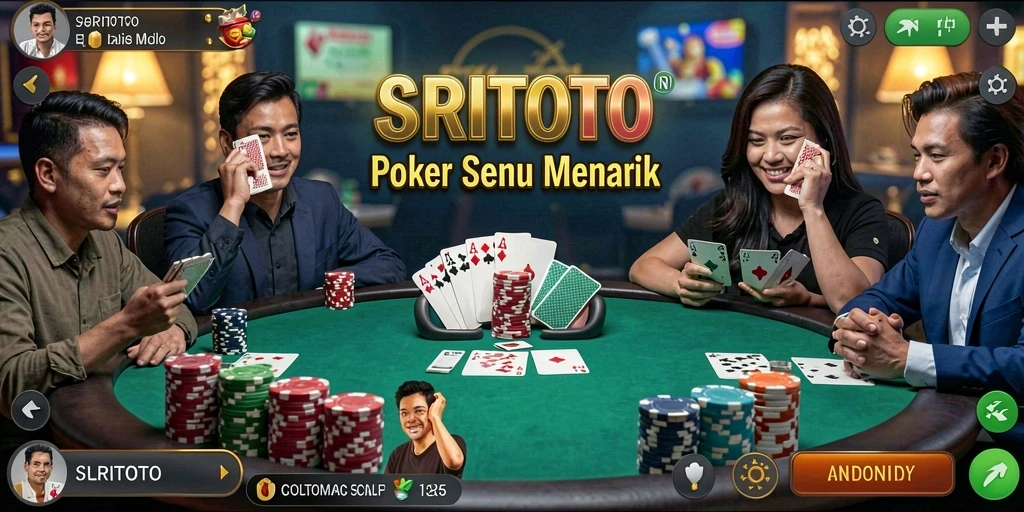 Tampilan gameplay yang memukau dalam SRITOTO saat memainkan Poker.