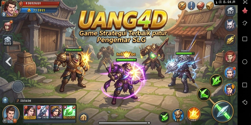 Tangkapan layar utama dari gameplay SLG di UANG4D menunjukkan aksi dan strategi yang intens.