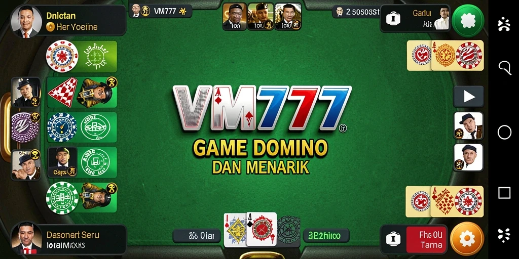 Screenshot gameplay VM777 yang menampilkan serunya bermain Domino.