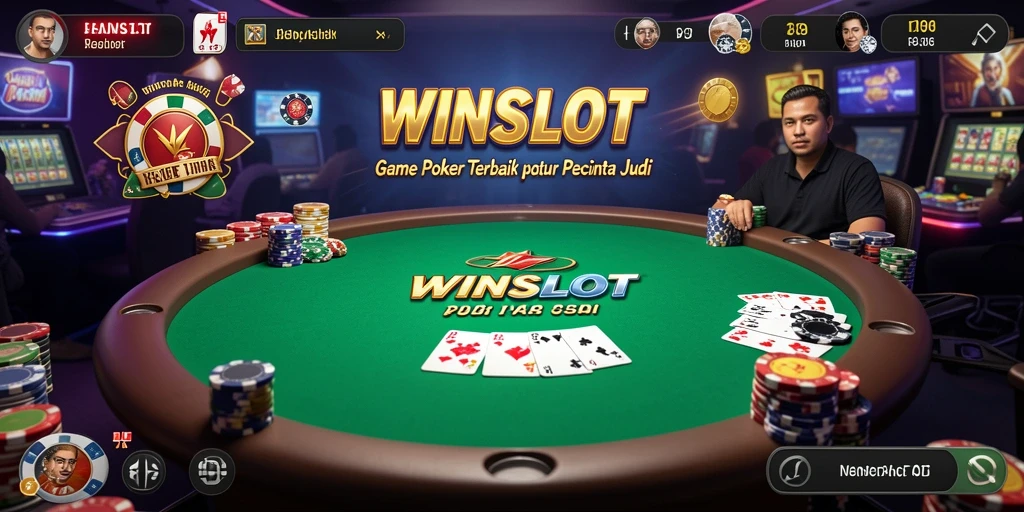 Screenshot WINSLOT menampilkan momen seru saat bermain poker.