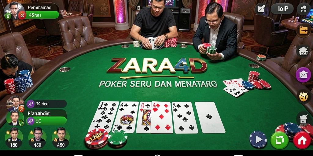 Screenshot ZARA4D menampilkan aksi seru permainan Poker.