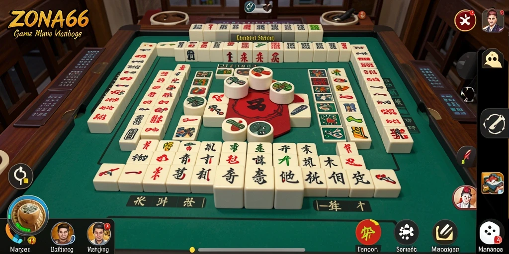Screenshot ZONA66 menampilkan gameplay Mahjong yang menarik dan adiktif.